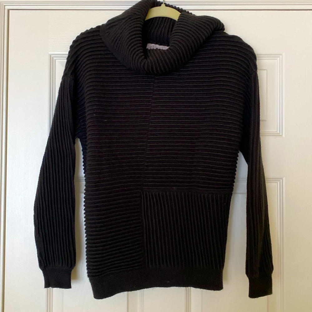 Philosophy black cowl neck sweater. Size M